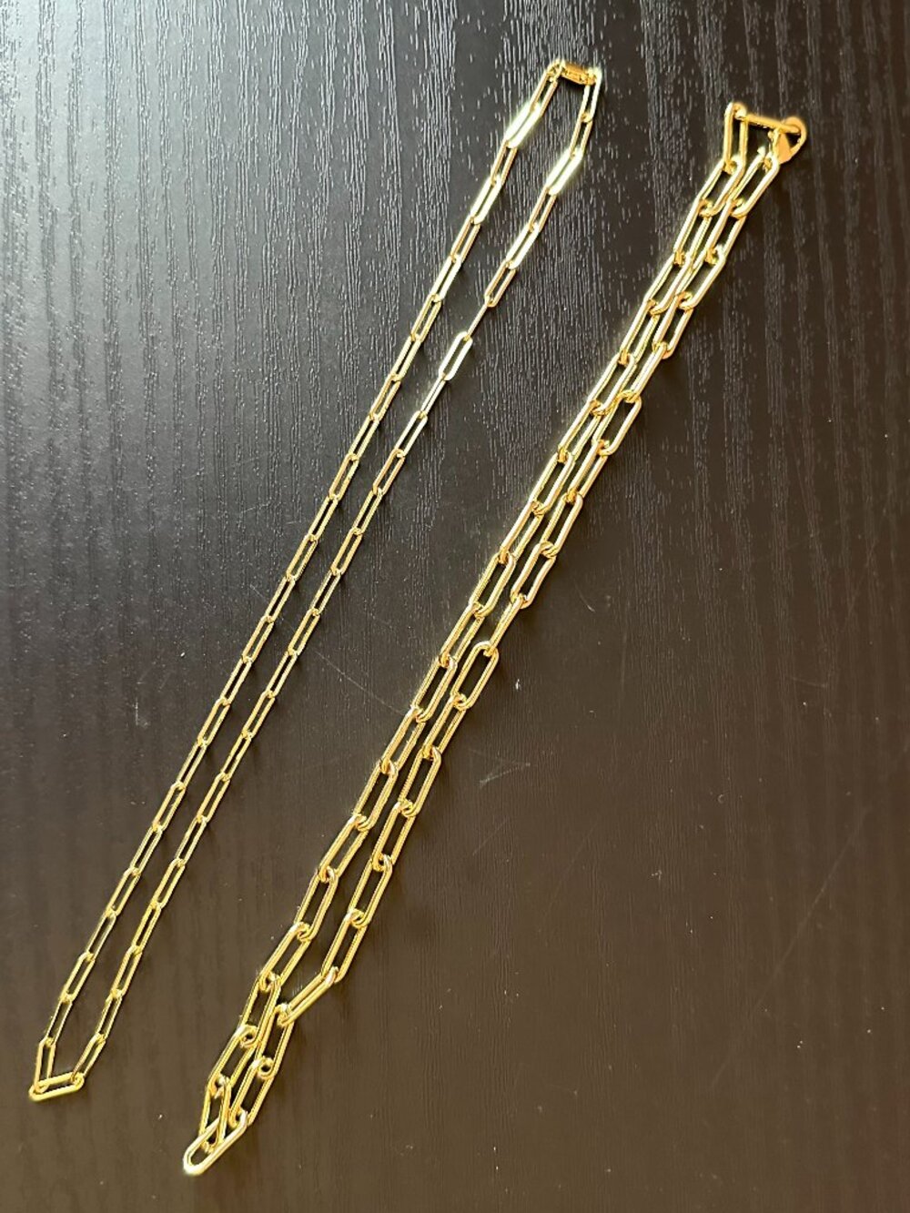 🎁 Adornia Gold Plated Paperclip Link Chain Necklaces Set of 2 – New with Pouch